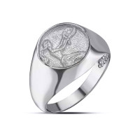 Hammered Zodiac Virgo Zodiac Ring in Sterling Silver product