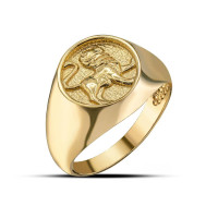 Hammered Zodiac Leo Zodiac Ring in 9ct Gold product