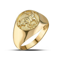 Hammered Zodiac Taurus Zodiac Ring in 9ct Gold product
