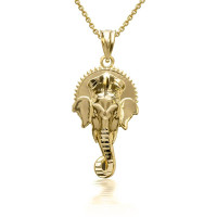 Hindu Elephant God Ganesha Necklace in 9ct Gold product
