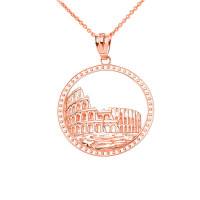 Historic Rome Colosseum Necklace in 9ct Rose Gold product