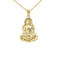Buddha Lotus Flower Necklace in 9ct Gold product