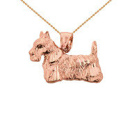 Scottish Terrier Dog Necklace in 9ct Rose Gold product