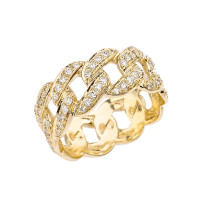 1.16ct Diamond Cuban Chain Design Gemstone Ring in 9ct Gold product