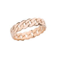 Cuban Chain Ring in 9ct Rose Gold product