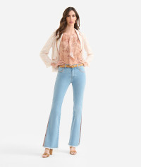 Jeans con spicchio in denim stretch Blu Beach product