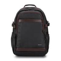 Męski plecak na laptopa 15,6’’ z lamówką z ekoskóry czarno-brązowy product