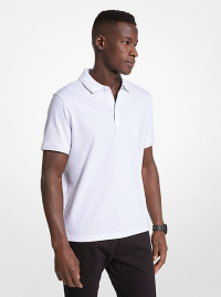 MK Greenwich Logo Print Cotton Jersey Polo Shirt - White - Michael Kors product