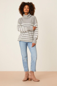 Womens Striped Roll Neck Jumper product