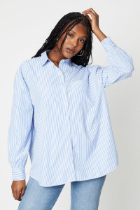 Womens Poplin Stripe Button Through Shirt product