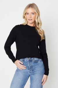 Womens Button Shoulder Detail Knitted Jumper product