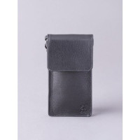 Bowness Leather Cross Body Phone Pouch in Black product