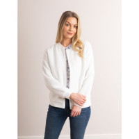 Marissa Jersey Quilted Bomber Jacket in White product