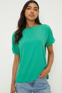 Women's Roll Sleeve Blouse - green - 12 product