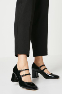 Women's Delta High Block Heel Mary Jane Court Shoes - true black - 7 product