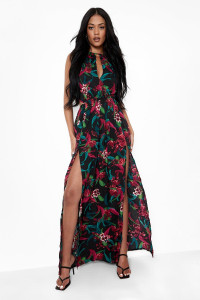 Tall Backless Tropical Maxi Dress - Pink - 16 product