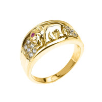 CZ Elephant Contemporary Ring in 9ct Gold product