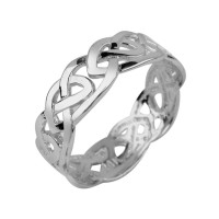 Celtic Trinity Knot Contemporary Ring in 9ct White Gold product
