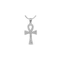 1.50ct CZ Ankh Cross Necklace in 9ct White Gold product