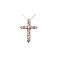 12.00ct CZ Elegant Cross Necklace in 9ct Rose Gold product