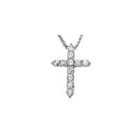 4.00ct CZ Elegant Medium Cross Necklace in 9ct White Gold product
