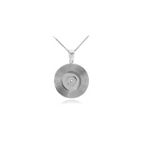 Vinyl Disc Necklace in Sterling Silver product
