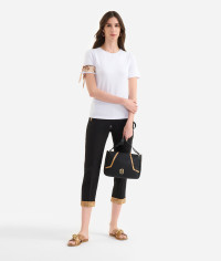 T-shirt con fiocco in jersey di cotone stretch Bianca product