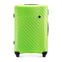 Duża walizka z ABS-u z geometrycznym tłoczeniem limonkowa product