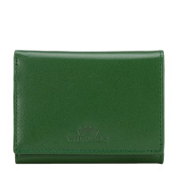Damski portfel z gładkiej skóry mały zielony product