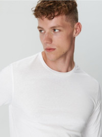Sinsay - Tričko s dlouhými rukávy - bílá product