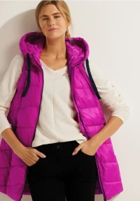 Cecil Damen Lange Steppweste in Pink, Gr: M product