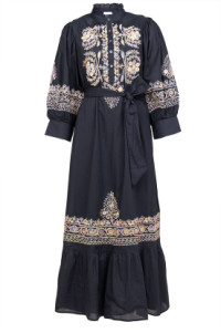 Maxi-jurk met borduursels Neil  zwart product