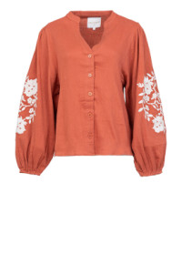 Blouse met borduursels Gabriella  roest product