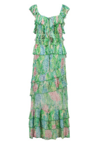 Lurex maxi-jurk met print Danessa  groen product