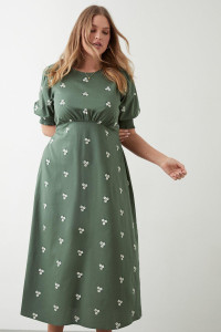 Women's Curve Sage Floral Empire Midi Dress - green - 20 product