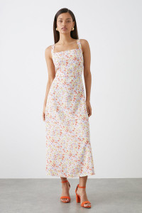 Women's Petite Pastel Ditsy Print Square Neck Cami Midi Dress - multi - 12 product