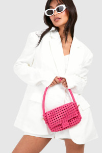Woven Shoulder Bag - Pink - ONE SIZE product