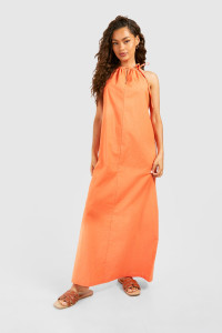 Linen Strappy Maxi Dress - Orange - 18 product