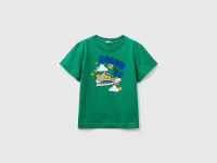 Benetton, T-shirt Con Stampa In Rilievo, Verde, Bambini product