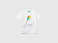 Benetton, T-shirt Con Dettagli Fluo, Bianco, Bambini product