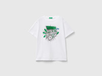 Benetton, T-shirt Con Stampa Gommata, Bianco, Bambini product