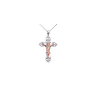 Cross Necklace in 9ct Two-Tone White Gold product