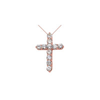 7.00ct CZ Elegant Cross Necklace in 9ct Rose Gold product
