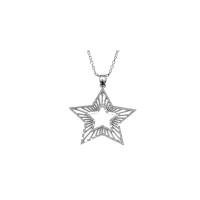 Celtic Precision Cut Star Necklace in Sterling Silver product