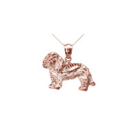 Precision Cut King Charles Spaniel Necklace in 9ct Rose Gold product
