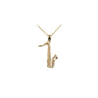 3D Saxophone Necklace in 9ct Gold product