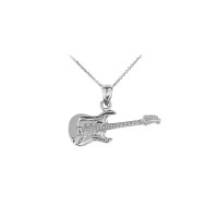 Electric Guitar Necklace in Sterling Silver product