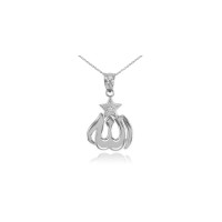 CZ Allah Star Necklace in Sterling Silver product