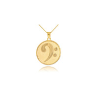 Textured Bass Clef Charm Necklace in 9ct Gold product