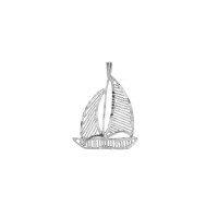 Precision Cut Sailing Boat Necklace in Sterling Silver product
